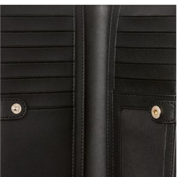 KATE SPADE ♠️ LEATHER SAFFIANO LARGE BLACK LADIES WALLET OUTSIDE ZIP POCKET NWOT - Picture 5 of 7